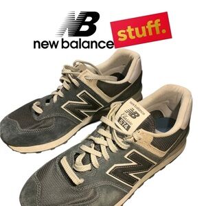 New Balance Men's Navy and Cream Sneakers